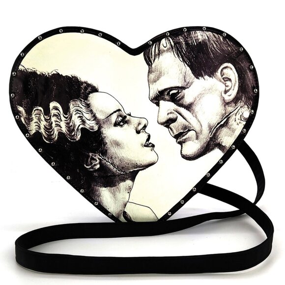 Frankenstein with Bride Glow in the Dark Heart Shape Backpack - Picture 6 of 6